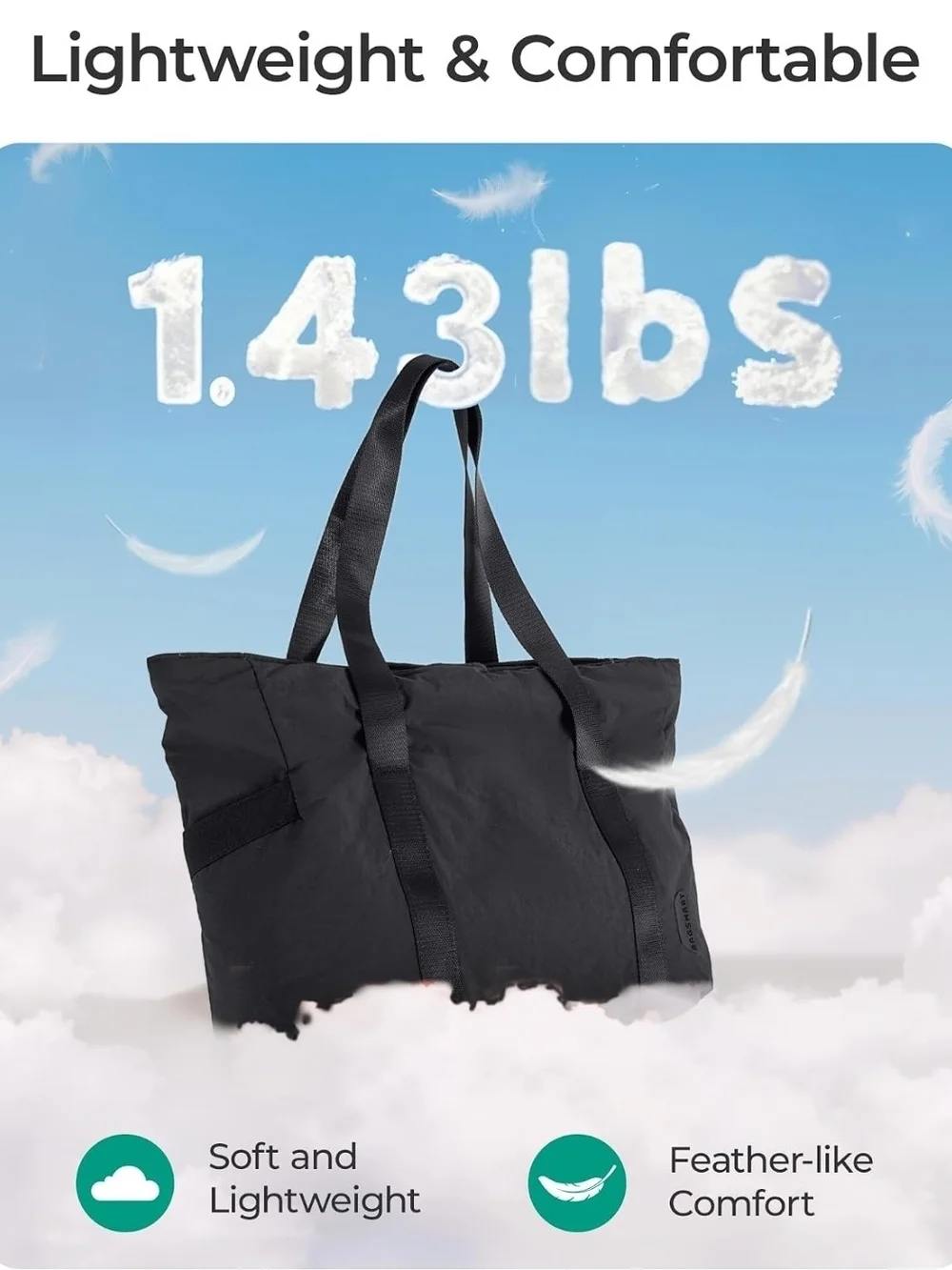 BAGSMART Gym Tote Bag for Women, 24L/28L Travel Tote Yoga Mat Bag